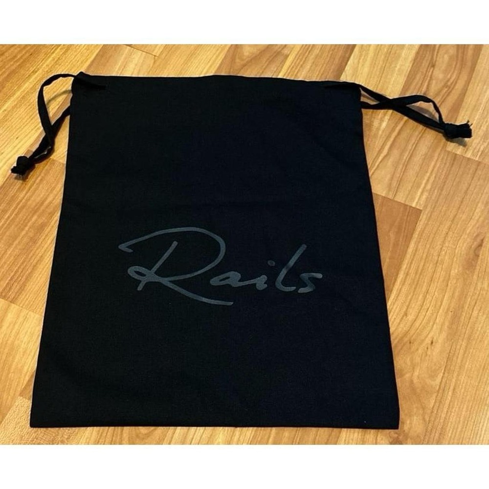 Rails black drawstring dust bag for clothing storage